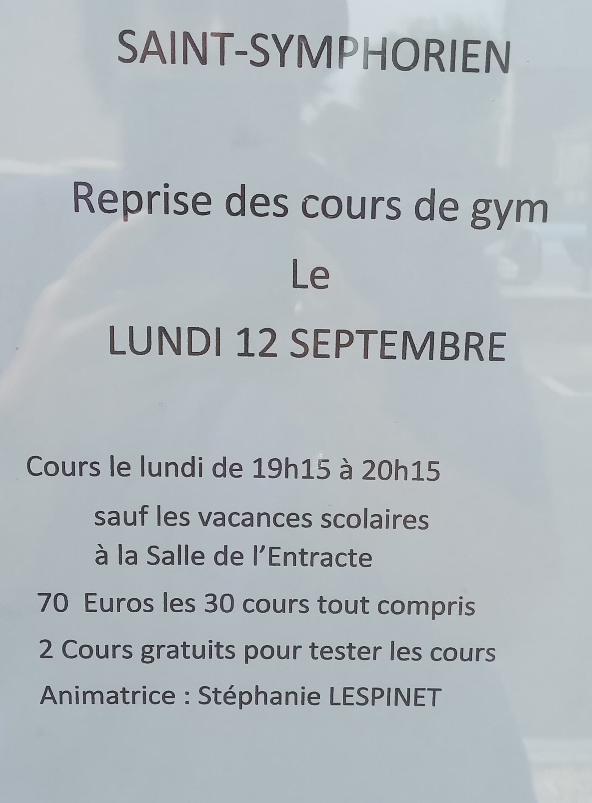 COURS DE GYM
