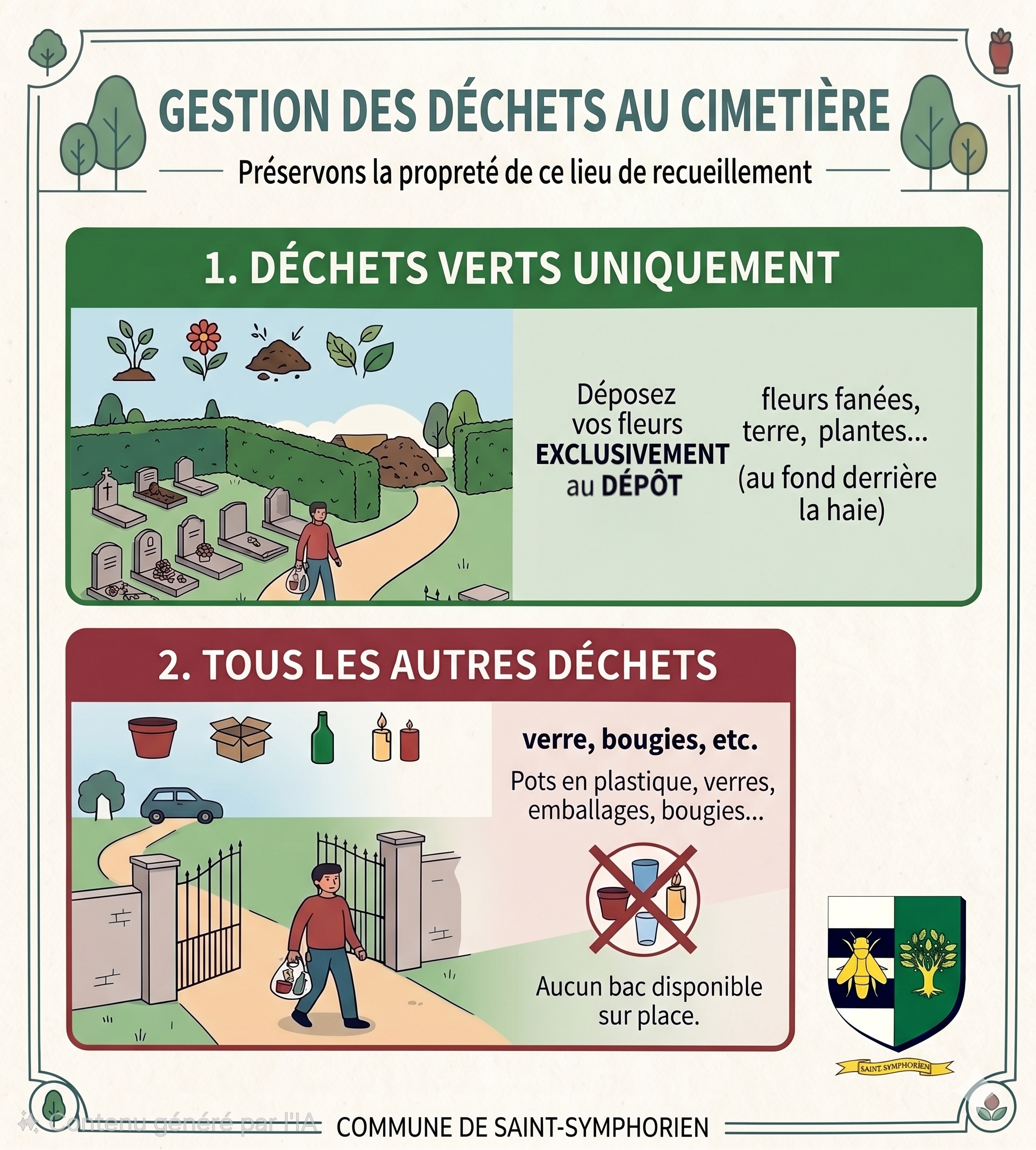 Gestion des déchets au cimetière
